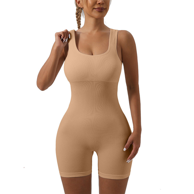 Seamless Elastic Fitness Jumpsuit for Women