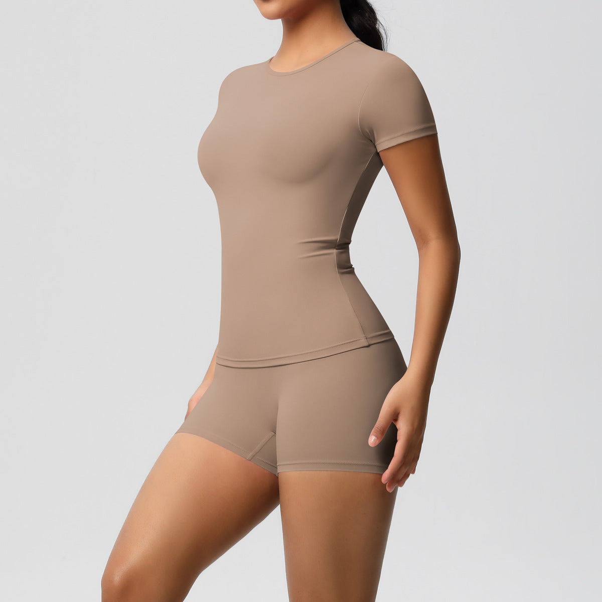 Solid-color nude skin-friendly sports yoga wear