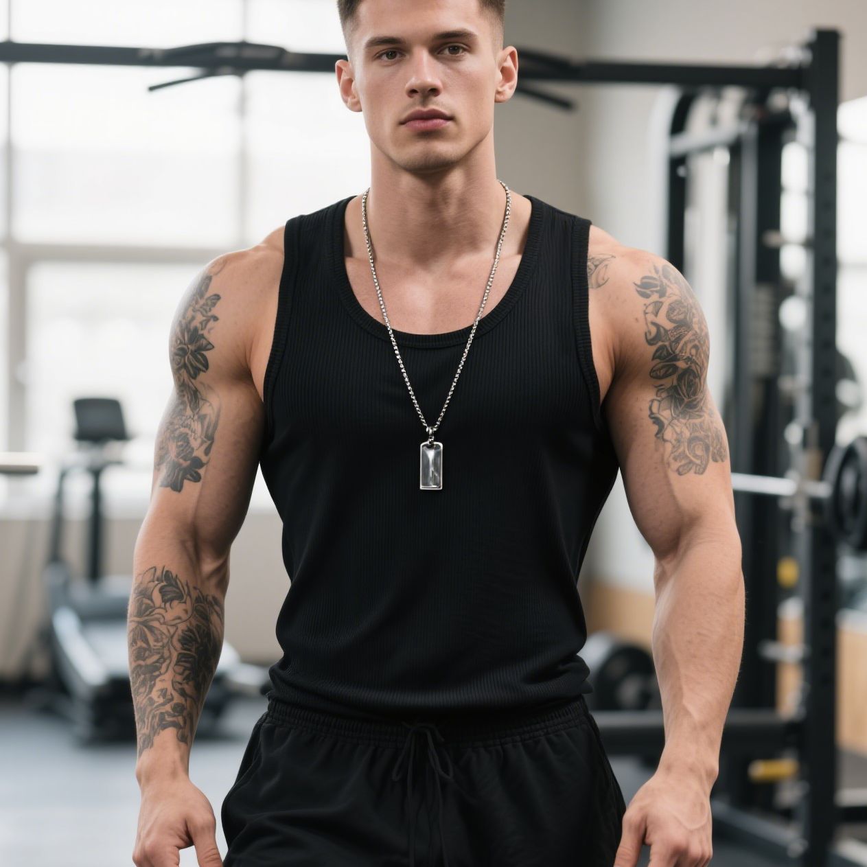 A retro white cotton fitness vest for workwear