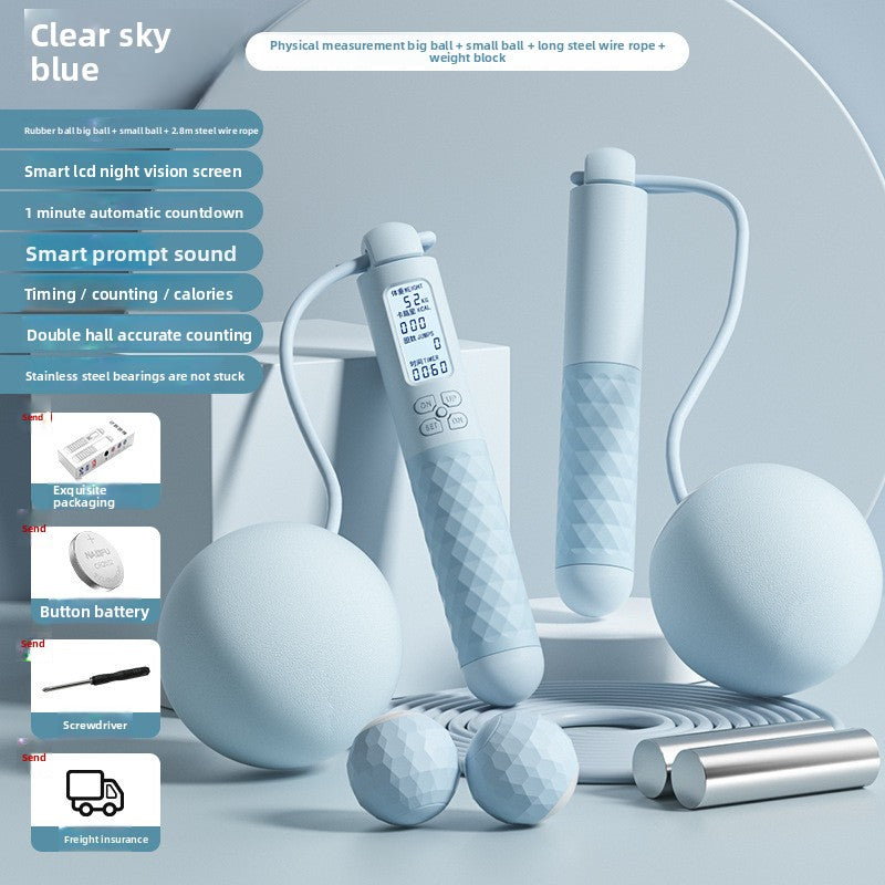 Intelligent electronic counting cordless skipping rope sports equipment