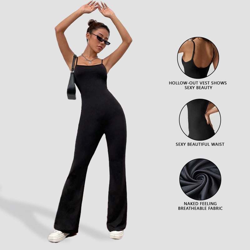 Women's Sports Fitness Jumpsuit Flared Yoga Pants