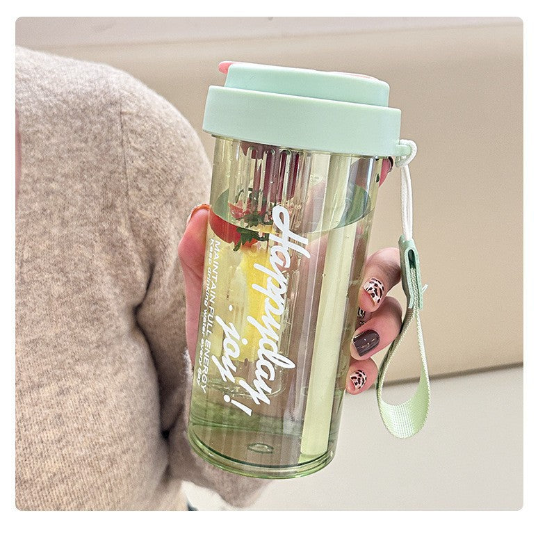 High appearance level plastic straw water bottle pc large-capacity water cup