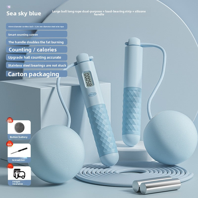 Intelligent electronic counting cordless skipping rope sports equipment