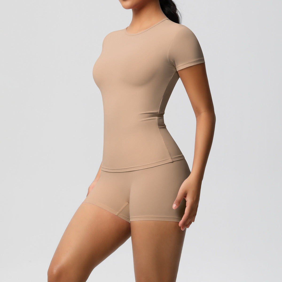 Solid-color nude skin-friendly sports yoga wear