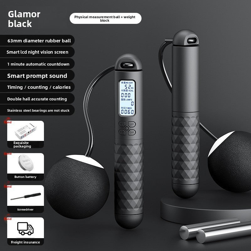 Intelligent electronic counting cordless skipping rope sports equipment