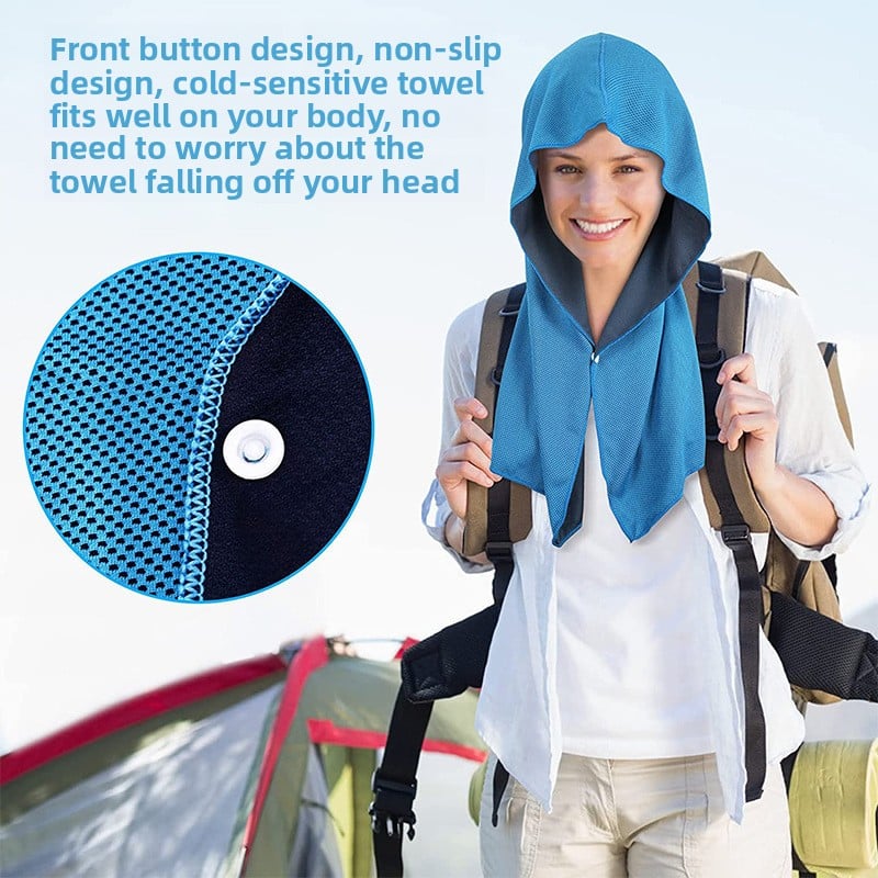 Cooling Sun Protection Sports Headwrap Buckle Quick Dry Outdoor Cooling Scarf Hooded Cover
