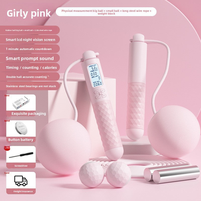 Intelligent electronic counting cordless skipping rope sports equipment