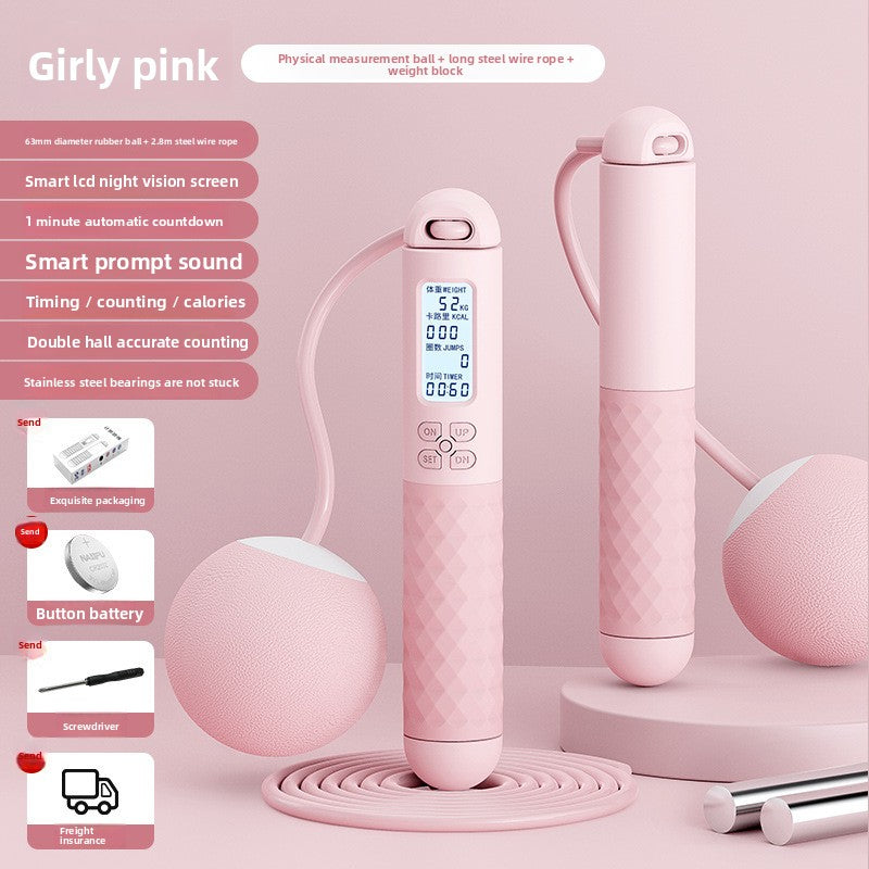 Intelligent electronic counting cordless skipping rope sports equipment
