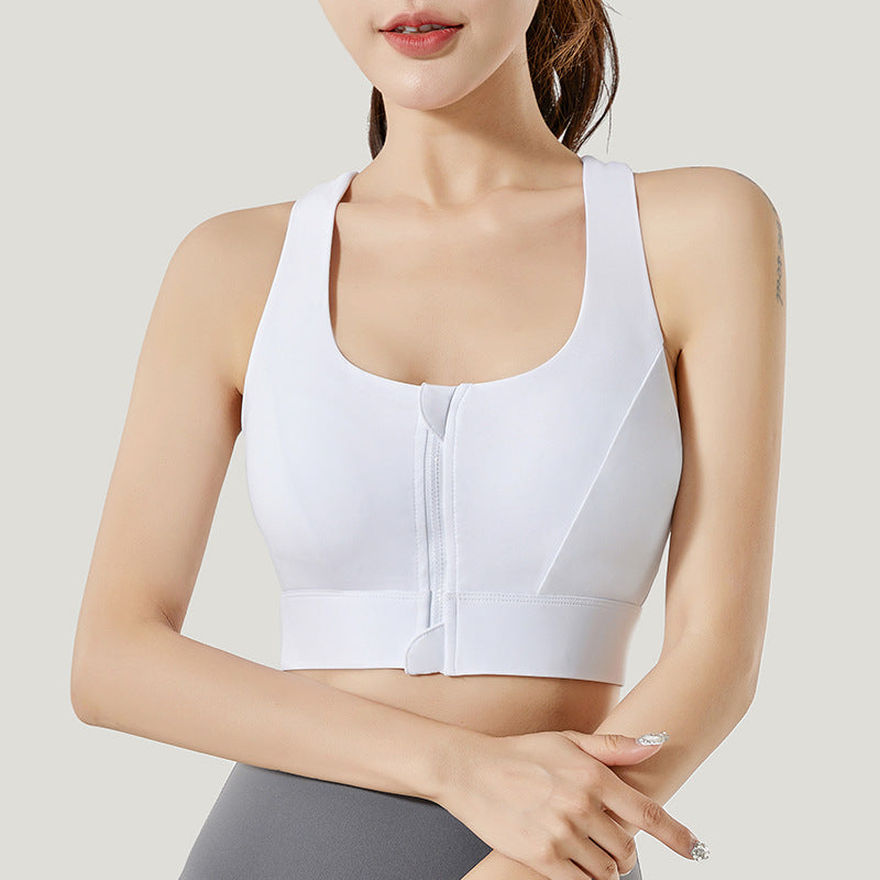 Zipper sports underwear, shockproof fitness yoga vest, bra
