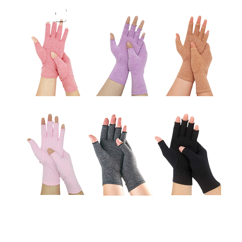 Half-Finger Joint Sports Pressure Fingerless Gloves Half-Finger Rehabilitation Training Leaky Finger Factory Wholesale