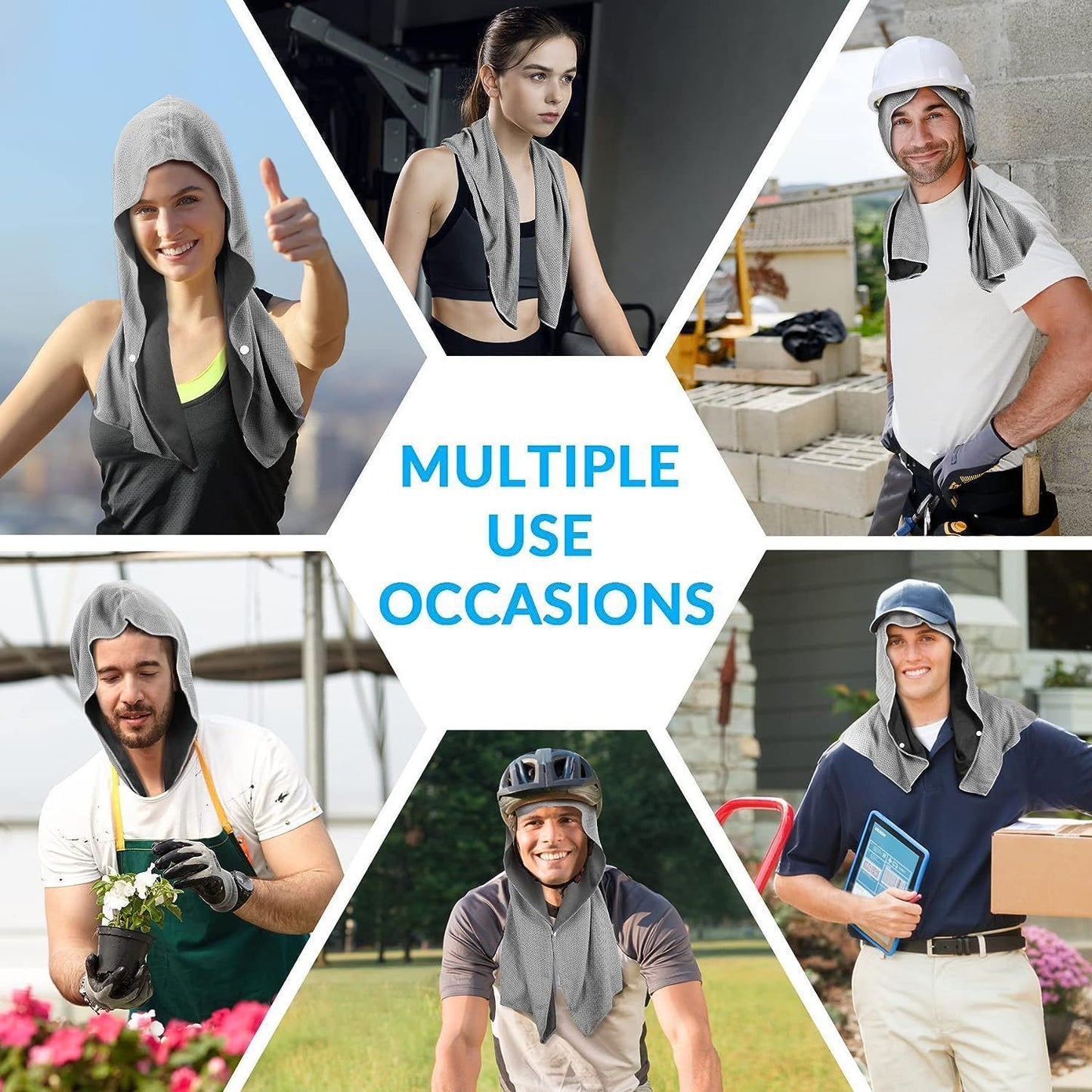 Cooling Sun Protection Sports Headwrap Buckle Quick Dry Outdoor Cooling Scarf Hooded Cover