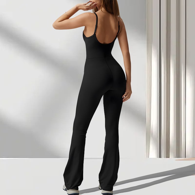 Women's Sports Fitness Jumpsuit Flared Yoga Pants