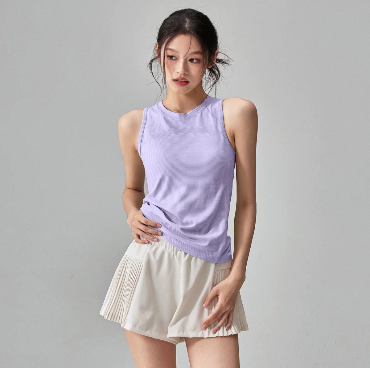 Quick-drying yoga wear, vest, elastic training, sleeveless sports top worn outside