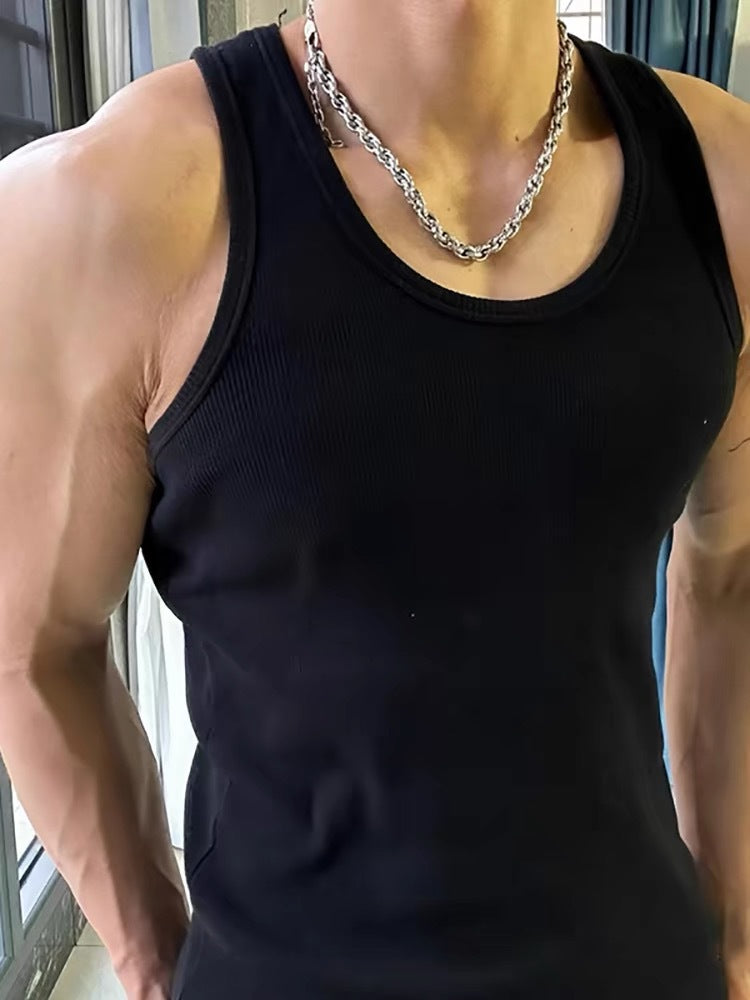 Sports and fitness coarse-threaded bodybuilding vest