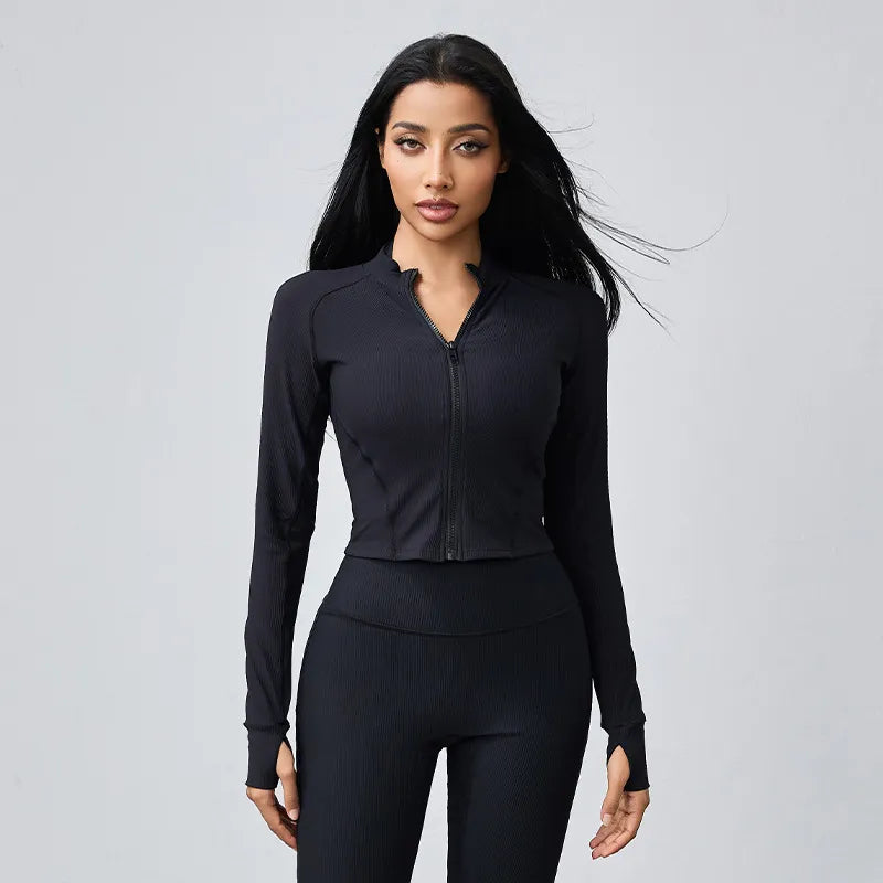 High elasticity outdoor long-sleeved fitness suit
