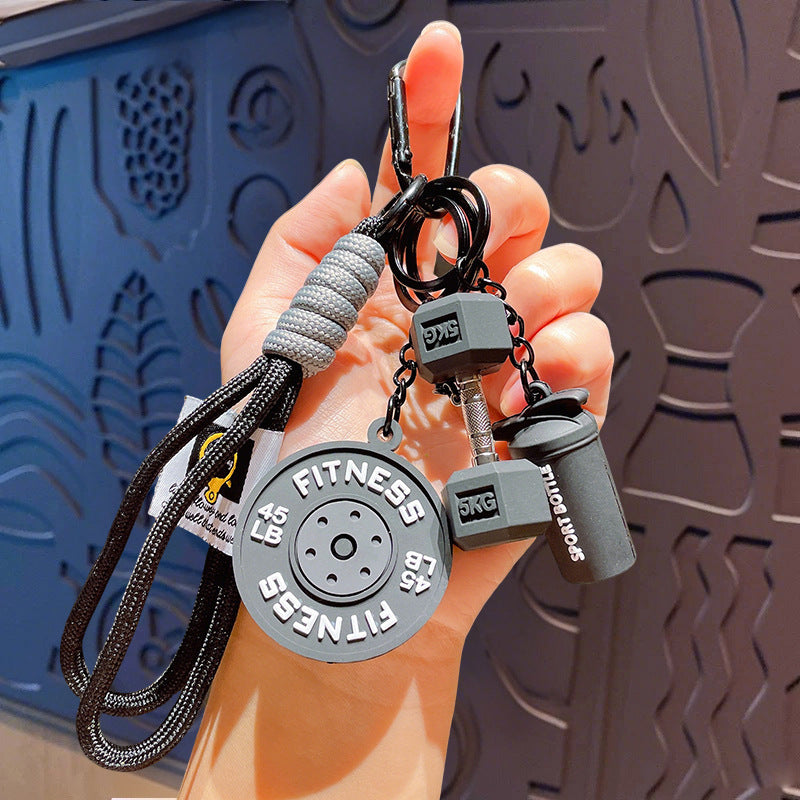 Barbell keychain