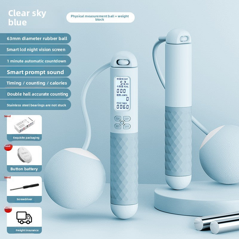 Intelligent electronic counting cordless skipping rope sports equipment
