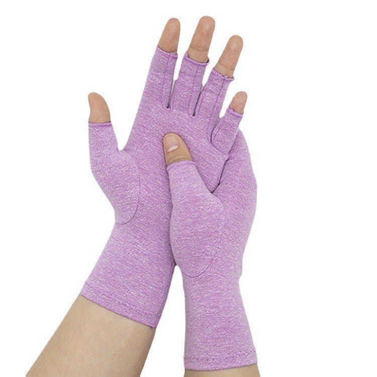 Half-Finger Joint Sports Pressure Fingerless Gloves Half-Finger Rehabilitation Training Leaky Finger Factory Wholesale