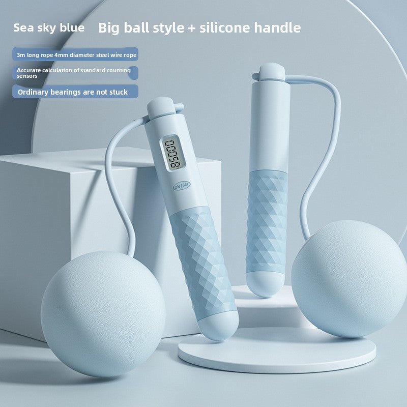 Intelligent electronic counting cordless skipping rope sports equipment