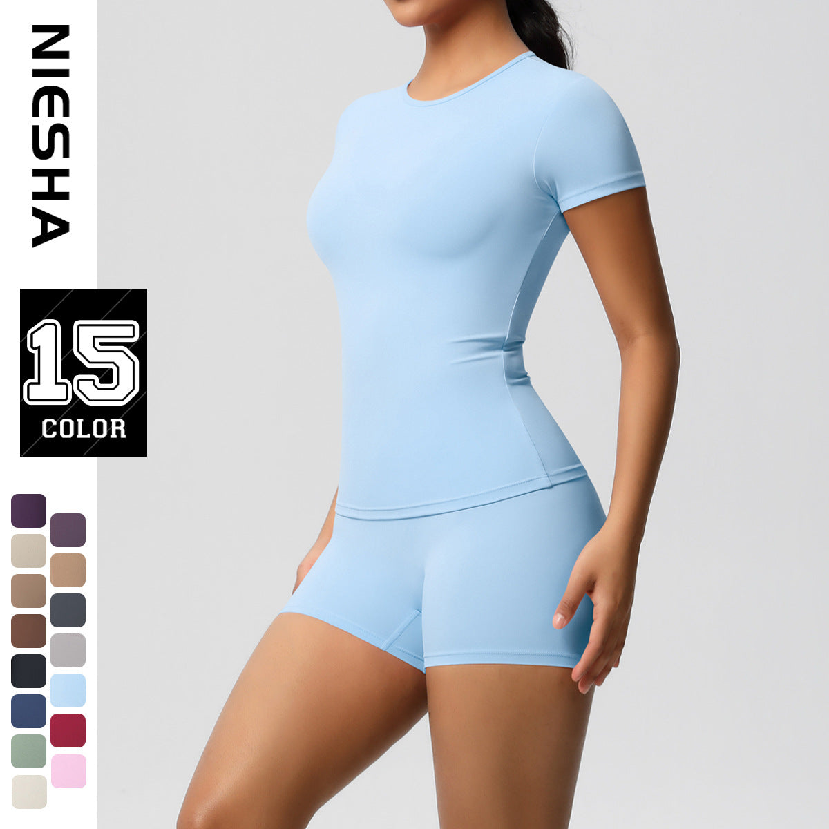 Solid-color nude skin-friendly sports yoga wear