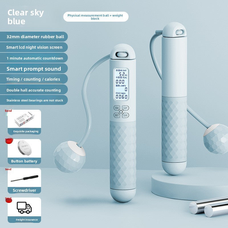 Intelligent electronic counting cordless skipping rope sports equipment