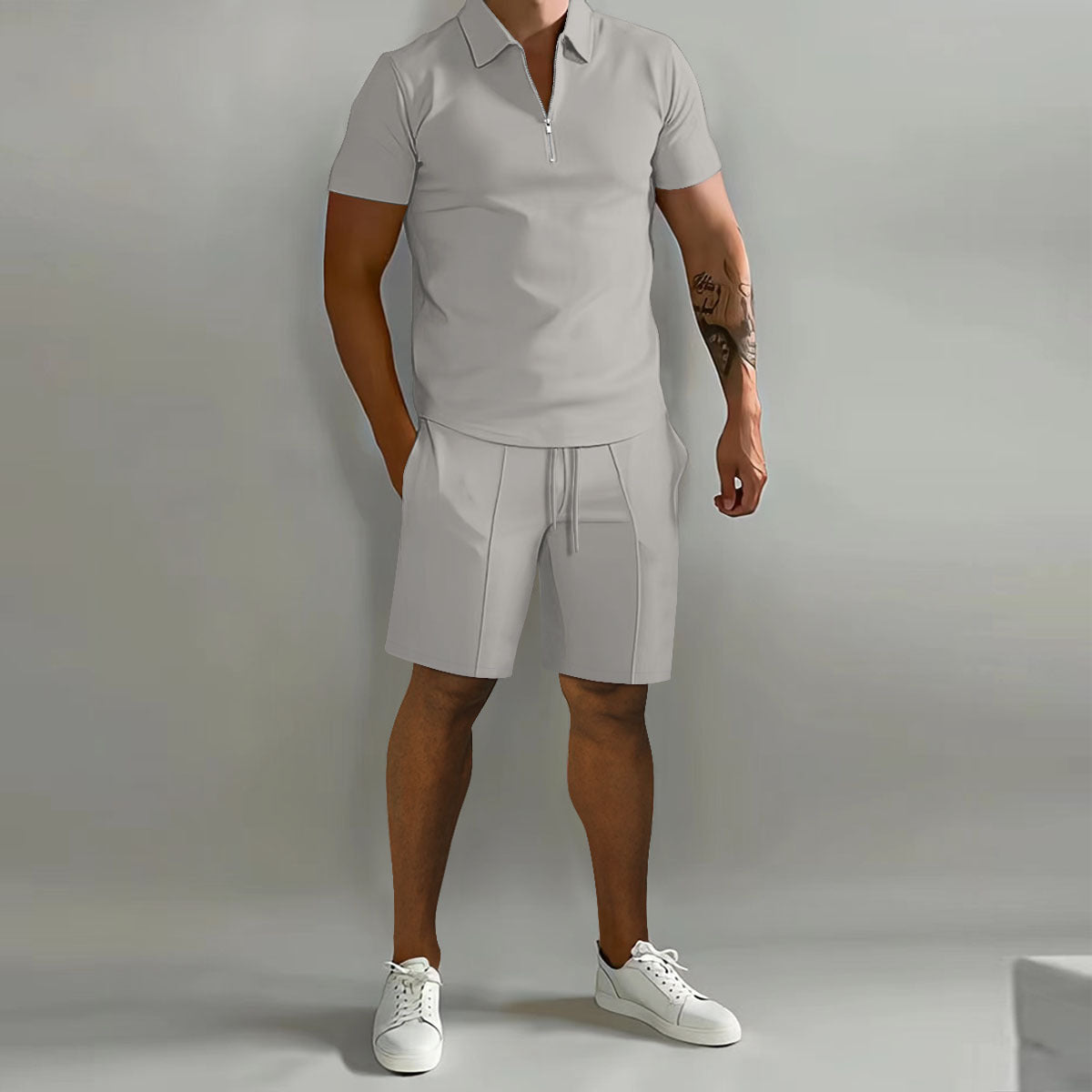 Polo Casual Loose Short Sleeve Shorts Sports Suit