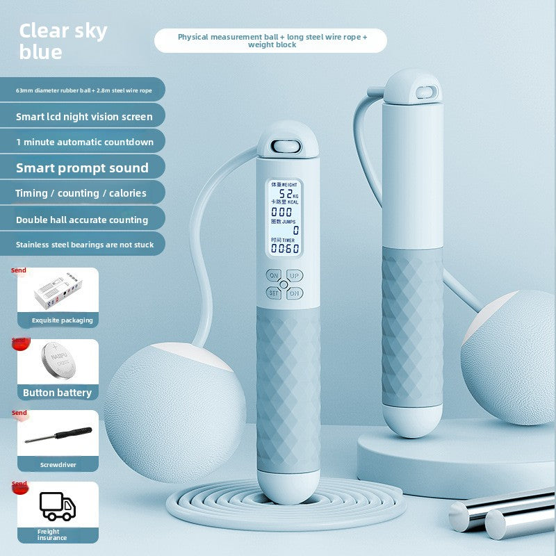 Intelligent electronic counting cordless skipping rope sports equipment