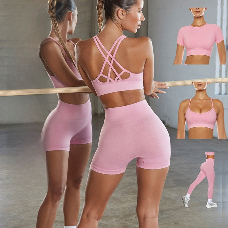 Yoga Sports Bra and High Waist Fitness Pants Set