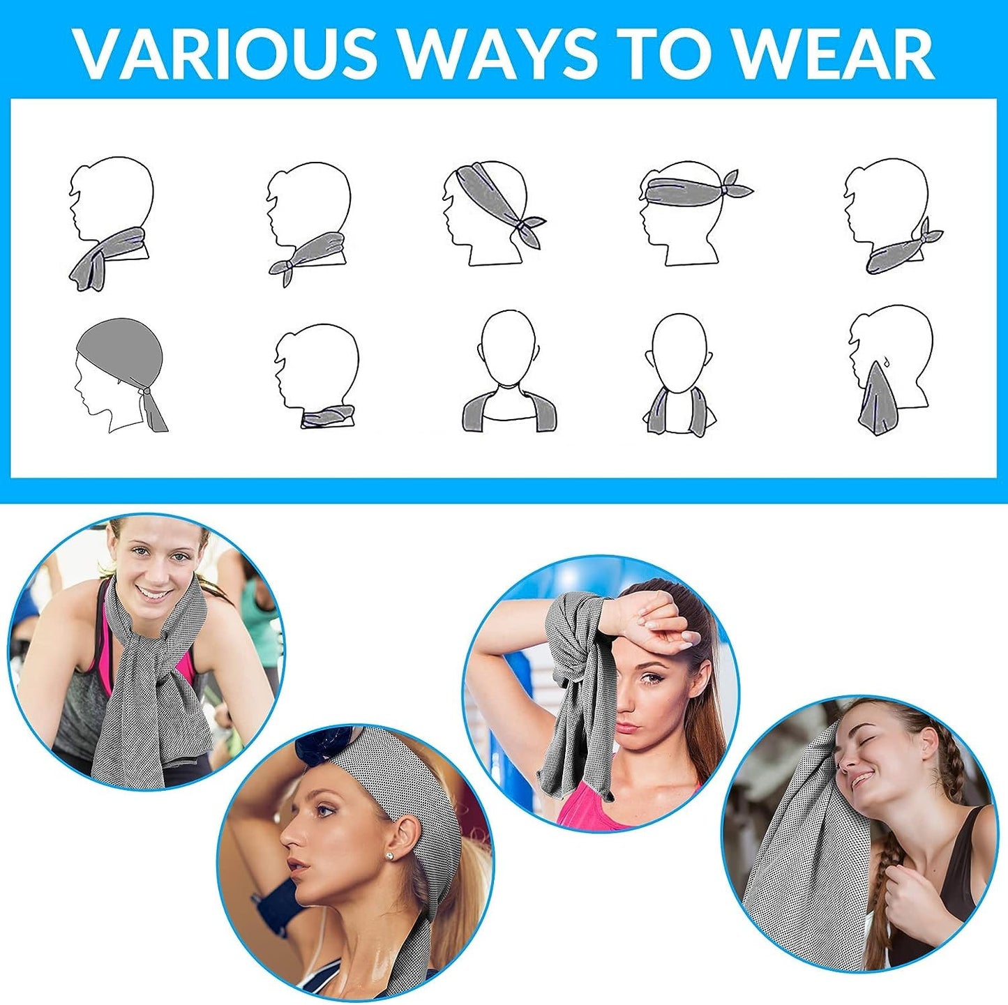 Cooling Sun Protection Sports Headwrap Buckle Quick Dry Outdoor Cooling Scarf Hooded Cover