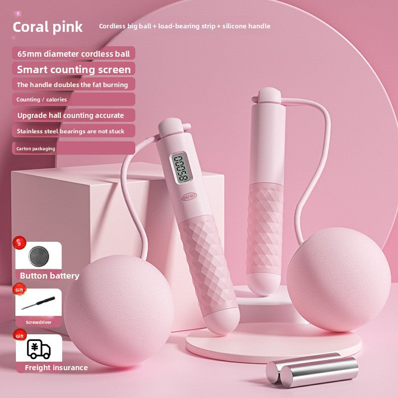 Intelligent electronic counting cordless skipping rope sports equipment