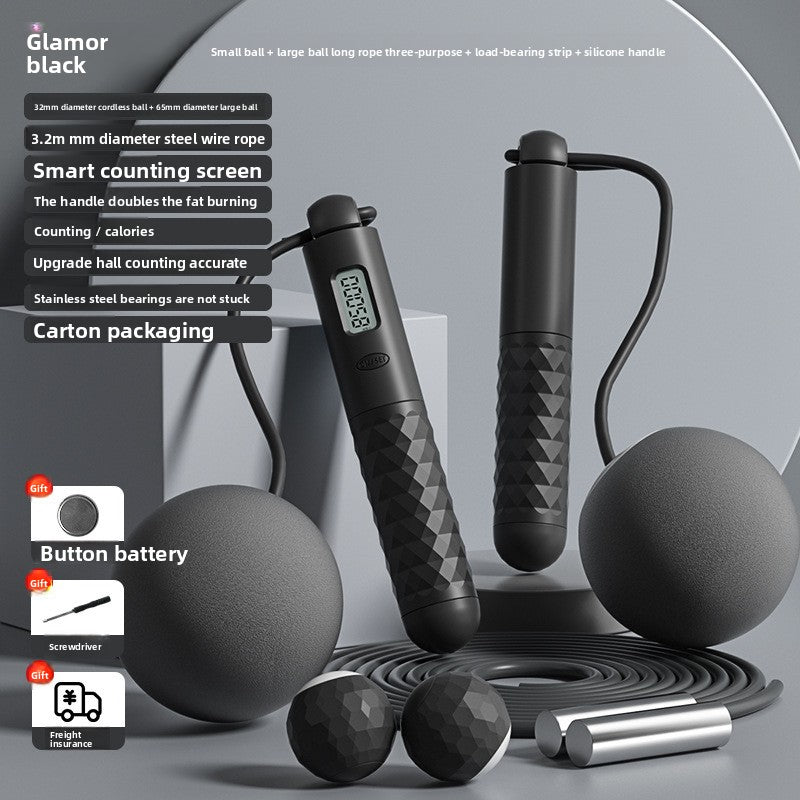 Intelligent electronic counting cordless skipping rope sports equipment